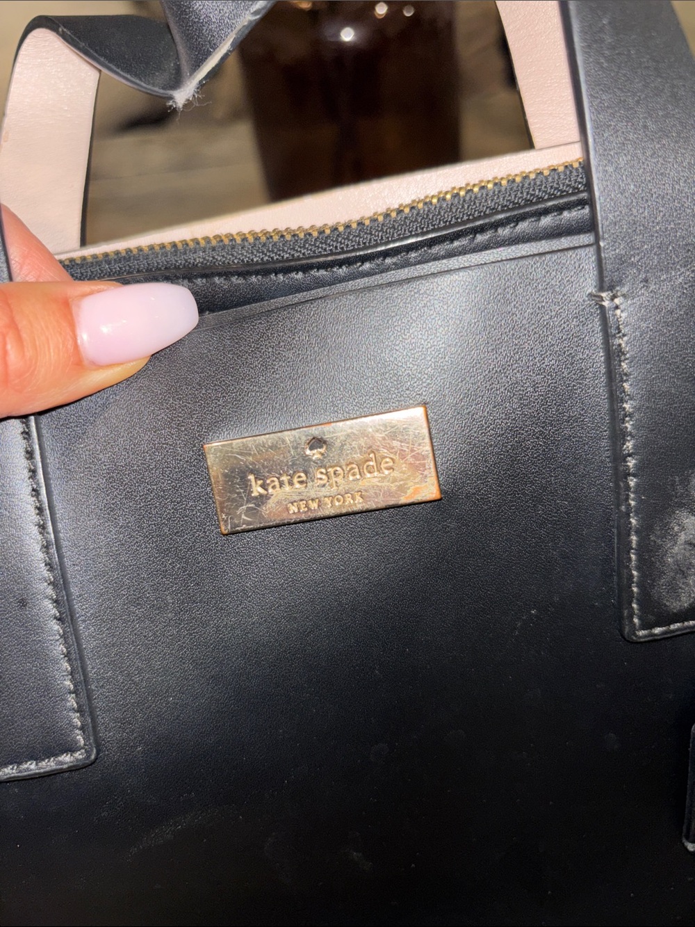 kate spade Black Leather Mini Tote with Detachable Strap - Picture 7 of 9